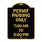 Signmission Permit Parking 7-00 Am to 5-00 Pm, Black & Gold Aluminum Sign, 18" x 24", BG-1824-23324 A-DES-BG-1824-23324 - alternate 1